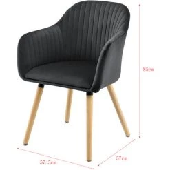 NOVA Fauteuil Pour Salle D'attente Studio Petit Salon Couleurs De Velours Couleur : Gris Foncé 8 NOVA Fauteuil Pour Salle D'attente Studio Petit Salon Couleurs De Velours Couleur : Gris Foncé -Pas Cher Fauteuil Magasin 58598368 2