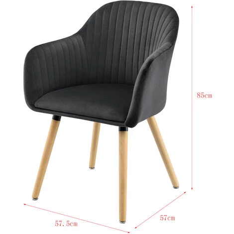 NOVA Fauteuil Pour Salle D'attente Studio Petit Salon Couleurs De Velours Couleur : Gris Foncé 4 NOVA Fauteuil Pour Salle D'attente Studio Petit Salon Couleurs De Velours Couleur : Gris Foncé – Image 2