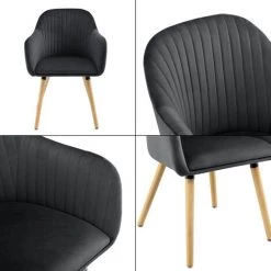 NOVA Fauteuil Pour Salle D'attente Studio Petit Salon Couleurs De Velours Couleur : Gris Foncé 11 NOVA Fauteuil Pour Salle D'attente Studio Petit Salon Couleurs De Velours Couleur : Gris Foncé -Pas Cher Fauteuil Magasin 58598368 5