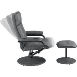 NOVA Fauteuil Avec Repose-pieds Pour Le Studio Casa Poggiapiedi En Différentes Couleurs Tissu Couleur : GRIS -Pas Cher Fauteuil Magasin 58598708 2
