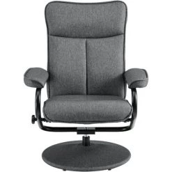 NOVA Fauteuil Avec Repose-pieds Pour Le Studio Casa Poggiapiedi En Différentes Couleurs Tissu Couleur : GRIS -Pas Cher Fauteuil Magasin 58598708 3