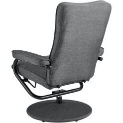 NOVA Fauteuil Avec Repose-pieds Pour Le Studio Casa Poggiapiedi En Différentes Couleurs Tissu Couleur : GRIS -Pas Cher Fauteuil Magasin 58598708 4