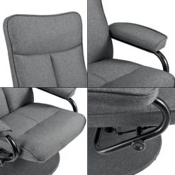 NOVA Fauteuil Avec Repose-pieds Pour Le Studio Casa Poggiapiedi En Différentes Couleurs Tissu Couleur : GRIS -Pas Cher Fauteuil Magasin 58598708 5