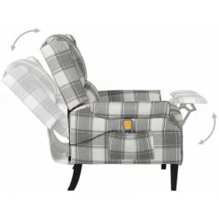 INLIFE Fauteuil De Massage Inclinable Gris Blanc Tissu - Gris -Pas Cher Fauteuil Magasin 58690990 3