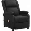 INLIFE Fauteuil De Massage Inclinable Noir Cuir Véritable - Noir -Pas Cher Fauteuil Magasin 58692082 1