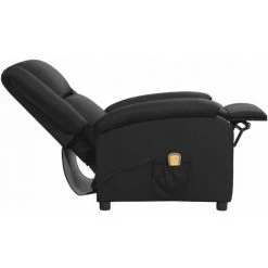 INLIFE Fauteuil De Massage Inclinable Noir Cuir Véritable - Noir -Pas Cher Fauteuil Magasin 58692082 5