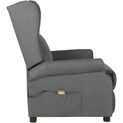 INLIFE Fauteuil Inclinable De Massage électrique Gris Clair Tissu - Gris 10 INLIFE Fauteuil Inclinable De Massage électrique Gris Clair Tissu - Gris -Pas Cher Fauteuil Magasin 58692156 4