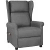 INLIFE Fauteuil De Massage Inclinable Gris Clair Tissu - Gris -Pas Cher Fauteuil Magasin 58692519 1