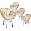 ALTOBUY PATAYA - Lot De 4 Fauteuils Tressées Marron Avec Pieds Métal - Marron Clair -Pas Cher Fauteuil Magasin 58764214 1