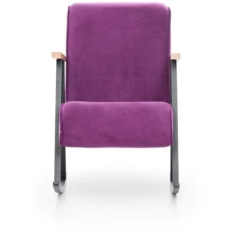 COTECOSY Fauteuil à Bascule Vitocha Tissu Violet - Violet 6 COTECOSY Fauteuil à Bascule Vitocha Tissu Violet - Violet – Image 4