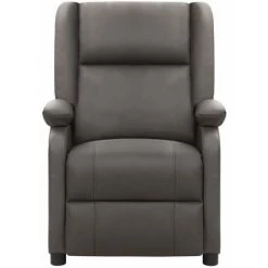 Fauteuil Releveur Inclinable De Massage Cuir Véritable Gris VidaXL -Pas Cher Fauteuil Magasin 59117828 3