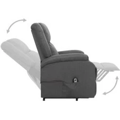 INLIFE Fauteuil Inclinable Gris Foncé Tissu - Gris 11 INLIFE Fauteuil Inclinable Gris Foncé Tissu - Gris -Pas Cher Fauteuil Magasin 59171482 5