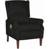 INLIFE Fauteuil De Massage Inclinable Noir Velours - Noir 1 INLIFE Fauteuil De Massage Inclinable Noir Velours - Noir -Pas Cher Fauteuil Magasin 59171560 1