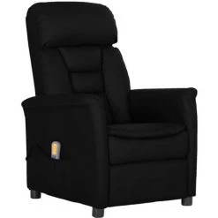 INLIFE Fauteuil De Massage Inclinable Noir Similicuir - Noir