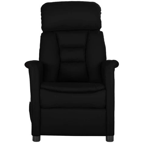 INLIFE Fauteuil De Massage Inclinable Noir Similicuir - Noir 4 INLIFE Fauteuil De Massage Inclinable Noir Similicuir - Noir – Image 2