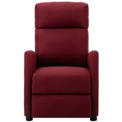 INLIFE Fauteuil De Massage Inclinable Rouge Bordeaux Tissu - Rouge -Pas Cher Fauteuil Magasin 59172477 2
