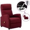 INLIFE Fauteuil De Massage Inclinable électrique Bordeaux Tissu - Rouge