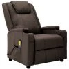 INLIFE Fauteuil De Massage Inclinable Marron Similicuir - Brun -Pas Cher Fauteuil Magasin 59172958 1