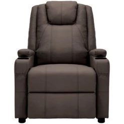 INLIFE Fauteuil De Massage Inclinable Marron Similicuir - Brun -Pas Cher Fauteuil Magasin 59172958 2