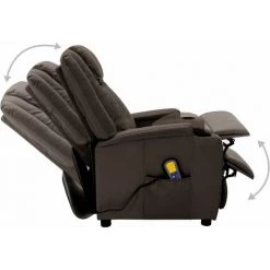 INLIFE Fauteuil De Massage Inclinable Marron Similicuir - Brun -Pas Cher Fauteuil Magasin 59172958 3