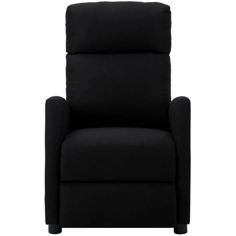 INLIFE Fauteuil De Massage Inclinable Noir Tissu - Noir 4 INLIFE Fauteuil De Massage Inclinable Noir Tissu - Noir – Image 2