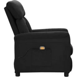INLIFE Fauteuil Inclinable De Massage Noir Similicuir Daim - Noir -Pas Cher Fauteuil Magasin 59173151 4