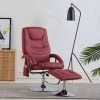 NOVA Fauteuil De Massage Réchauffé Avec Des Couleurs élégantes élégantes Reproches De Pied D'éco-cuir Fauteuil De Massage Avec Repose-pied Rouge Bordeaux Similicuir -Pas Cher Fauteuil Magasin 59174477 1