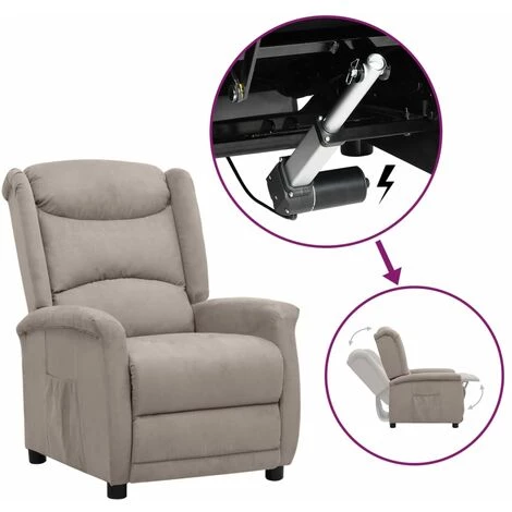 Fauteuil Releveur Inclinable Tissu Microfibre Taupe VidaXL 3 Fauteuil Releveur Inclinable Tissu Microfibre Taupe VidaXL
