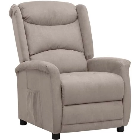 Fauteuil Releveur Inclinable Tissu Microfibre Taupe VidaXL 4 Fauteuil Releveur Inclinable Tissu Microfibre Taupe VidaXL – Image 2