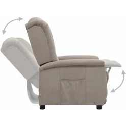 Fauteuil Releveur Inclinable Tissu Microfibre Taupe VidaXL 11 Fauteuil Releveur Inclinable Tissu Microfibre Taupe VidaXL -Pas Cher Fauteuil Magasin 59199992 5