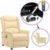Fauteuil Releveur Inclinable De Massage Tissu Microfibre Crème VidaXL
