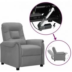 Fauteuil Releveur Inclinable Similicuir Gris VidaXL