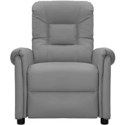Fauteuil Releveur Inclinable Similicuir Gris VidaXL -Pas Cher Fauteuil Magasin 59200031 3