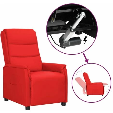 Fauteuil Releveur Inclinable Similicuir Rouge VidaXL 3 Fauteuil Releveur Inclinable Similicuir Rouge VidaXL