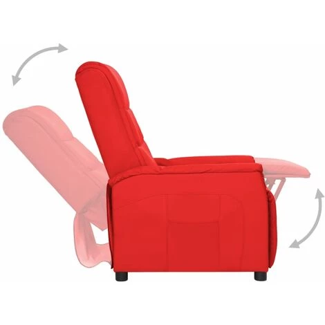 Fauteuil Releveur Inclinable Similicuir Rouge VidaXL 7 Fauteuil Releveur Inclinable Similicuir Rouge VidaXL – Image 5