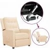 Fauteuil Releveur Inclinable Tissu Crème VidaXL 1 Fauteuil Releveur Inclinable Tissu Crème VidaXL -Pas Cher Fauteuil Magasin 59200070 1