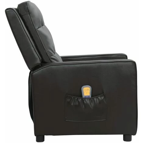 Fauteuil Releveur Inclinable Massage Similicuir Brillant Noir VidaXL 6 Fauteuil Releveur Inclinable Massage Similicuir Brillant Noir VidaXL – Image 4