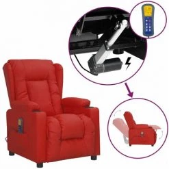 Fauteuil Releveur Inclinable De Massage Similicuir Bordeaux VidaXL