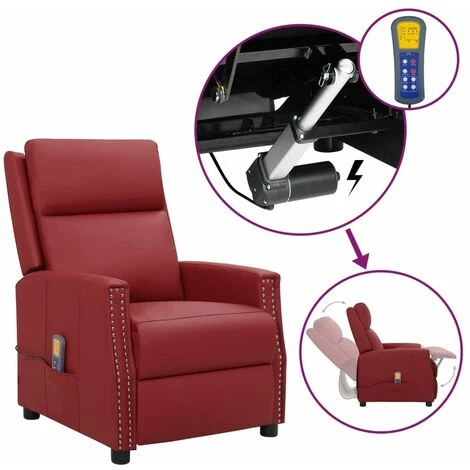 Fauteuil Releveur Inclinable De Massage Similicuir Bordeaux VidaXL 3 Fauteuil Releveur Inclinable De Massage Similicuir Bordeaux VidaXL