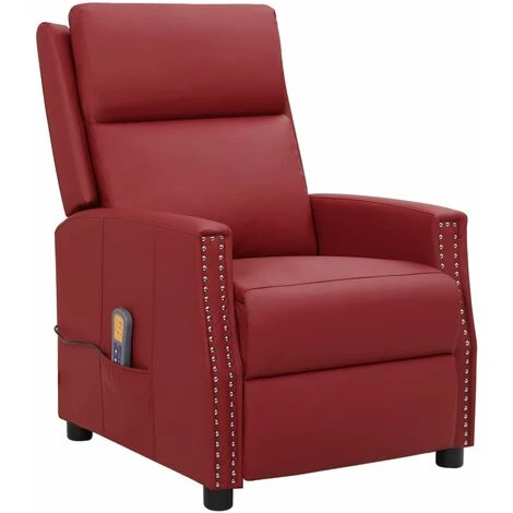 Fauteuil Releveur Inclinable De Massage Similicuir Bordeaux VidaXL 4 Fauteuil Releveur Inclinable De Massage Similicuir Bordeaux VidaXL â Image 2