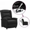Fauteuil Releveur Inclinable Tissu Noir VidaXL -Pas Cher Fauteuil Magasin 59261068 1