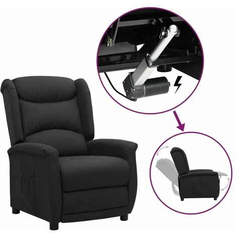 Fauteuil Releveur Inclinable Tissu Noir VidaXL 3 Fauteuil Releveur Inclinable Tissu Noir VidaXL