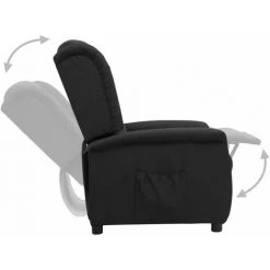 Fauteuil Releveur Inclinable Tissu Noir VidaXL 11 Fauteuil Releveur Inclinable Tissu Noir VidaXL -Pas Cher Fauteuil Magasin 59261068 5