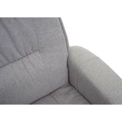 DéCOSHOP26 Détendez La Chaise M56, Chaise De Télévision Fauteuil De Télévision Avec Tabouret, Tissu / Textile ~ Gris Clair - Gris -Pas Cher Fauteuil Magasin 59282369 5