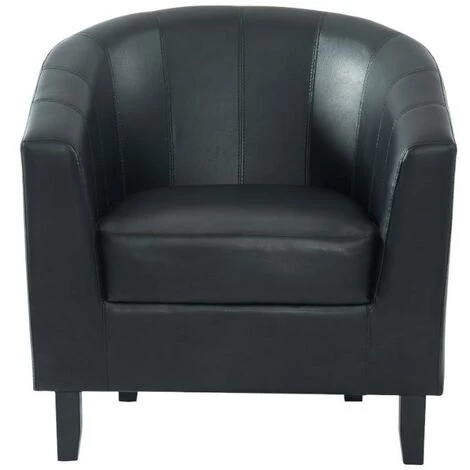 VENTE-UNIQUE.COM Fauteuil Cabriolet En Simili Noir CRISTOBAL II - Noir 4 VENTE-UNIQUE.COM Fauteuil Cabriolet En Simili Noir CRISTOBAL II - Noir – Image 2