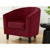 VENTE-UNIQUE.COM Fauteuil Cabriolet En Velours Bordeaux CRISTOBAL II - Bordeaux
