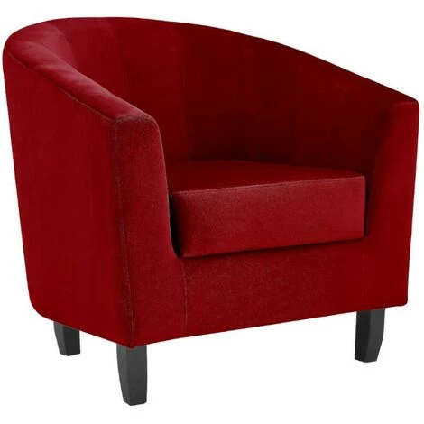 VENTE-UNIQUE.COM Fauteuil Cabriolet En Velours Bordeaux CRISTOBAL II - Bordeaux 4 VENTE-UNIQUE.COM Fauteuil Cabriolet En Velours Bordeaux CRISTOBAL II - Bordeaux – Image 2