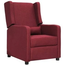 Fauteuil Releveur Inclinable Tissu Rouge Bordeaux VidaXL -Pas Cher Fauteuil Magasin 59330561 2