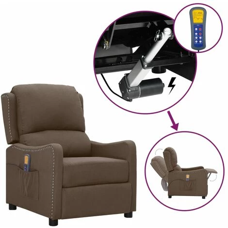 Fauteuil Releveur Inclinable De Massage Tissu Taupe VidaXL 3 Fauteuil Releveur Inclinable De Massage Tissu Taupe VidaXL
