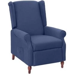 Fauteuil Inclinable Bleu Tissu VidaXL